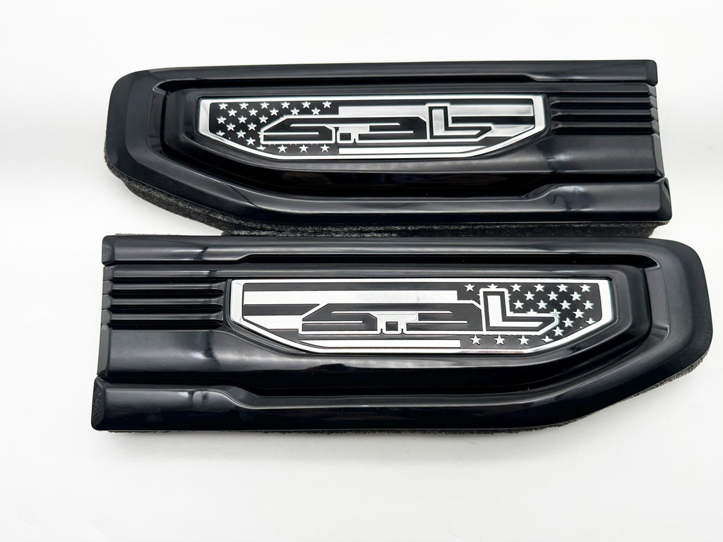 Black emblem Fit For 19-24 GMC Sierra 1500 5.3L V8 Duramax Fender Vent Emblem Kit Black 86532094