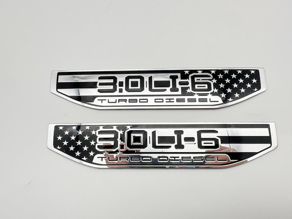 Black emblem Fit For 19-24 GMC Sierra 1500 3.0L I6 Duramax Fender Vent Emblem Kit Black 86532094