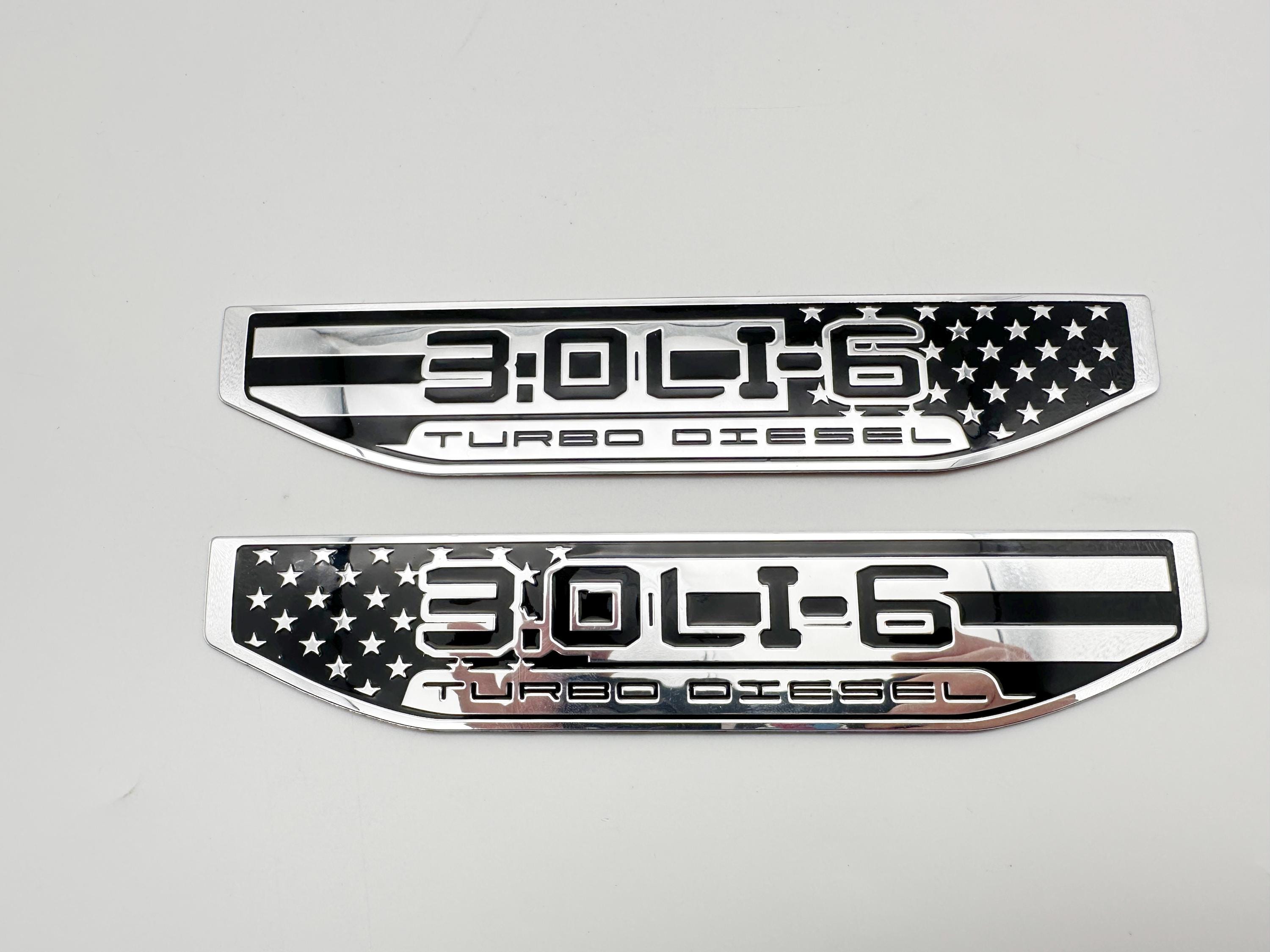 Black emblem Fit For 19-24 GMC Sierra 1500 3.0L I6 Duramax Fender Vent Emblem Kit Black 86532094