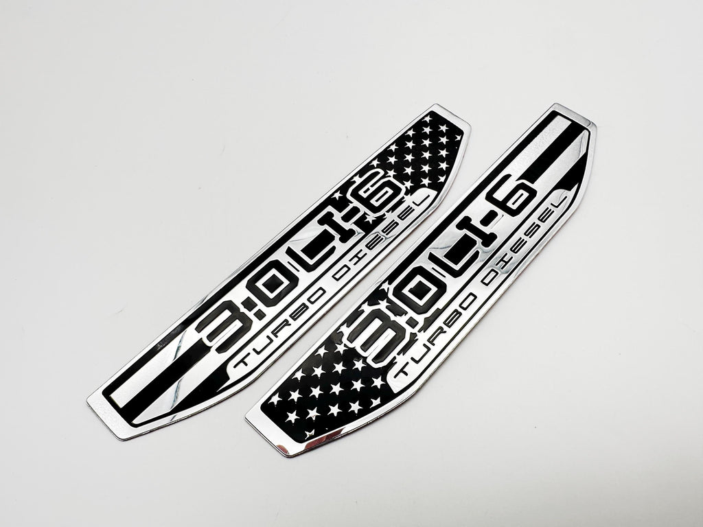 Black emblem Fit For 19-24 GMC Sierra 1500 3.0L I6 Duramax Fender Vent Emblem Kit Black 86532094