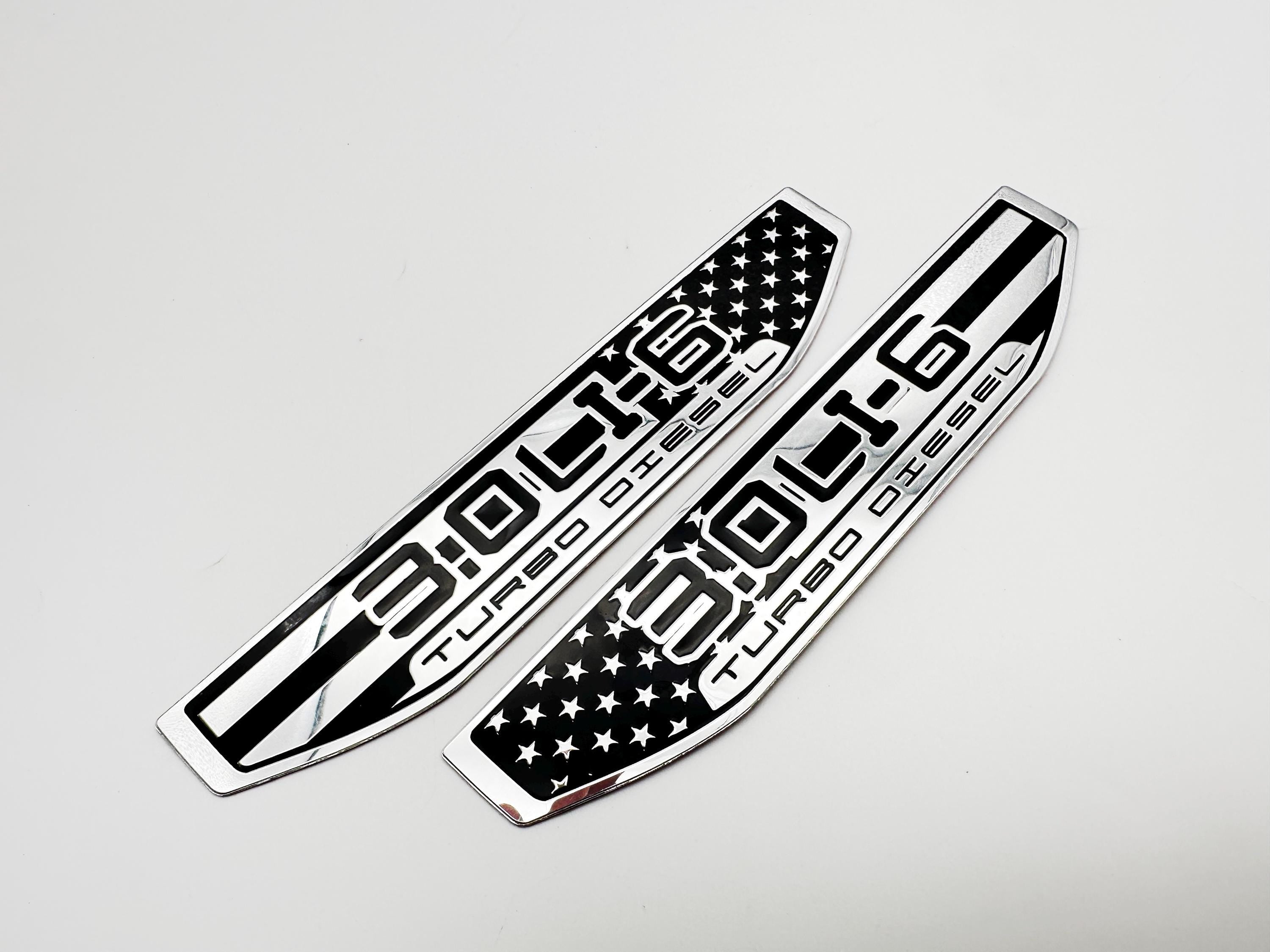 Black emblem Fit For 19-24 GMC Sierra 1500 3.0L I6 Duramax Fender Vent Emblem Kit Black 86532094