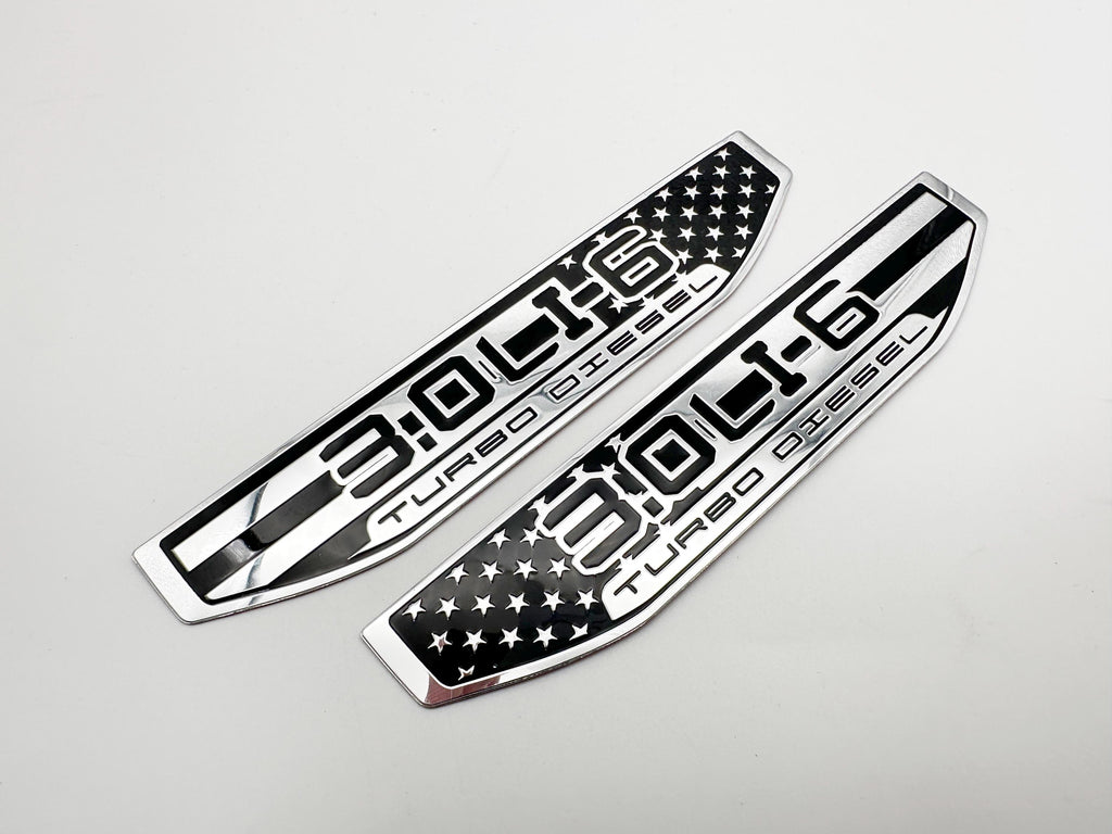 Black emblem Fit For 19-24 GMC Sierra 1500 3.0L I6 Duramax Fender Vent Emblem Kit Black 86532094