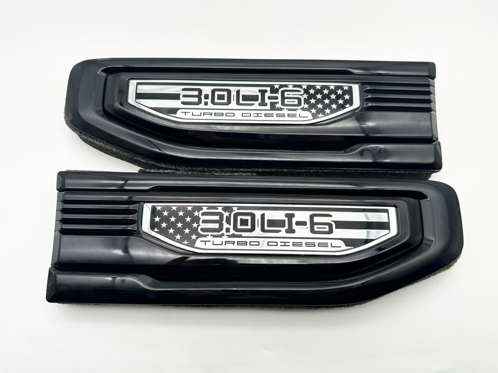 Black emblem Fit For 19-24 GMC Sierra 1500 3.0L I6 Duramax Fender Vent Emblem Kit Black 86532094