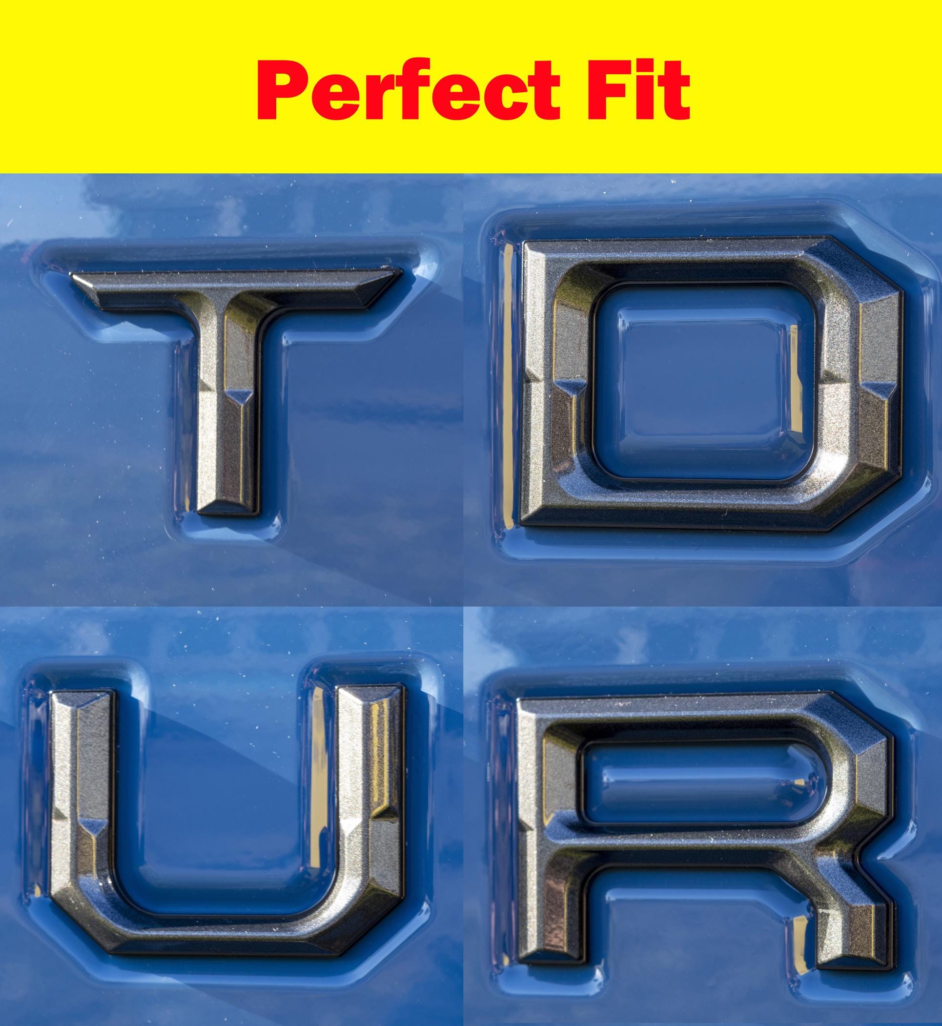 Gray With Black Outline Premium 3D color matched Letters for 2014-2021 Tundra Rear tailgate
