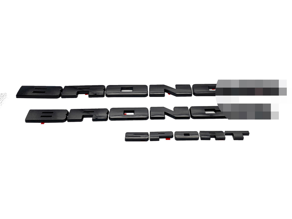Front Grille & Rear Emblem Fully Overlay Set  Blackout Overlay Pack Fits Bronco SPORT 2021 2022 2023 2024 2025