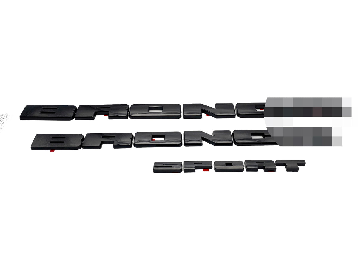 Front Grille & Rear Emblem Fully Overlay Set  Blackout Overlay Pack Fits Bronco SPORT 2021 2022 2023 2024 2025