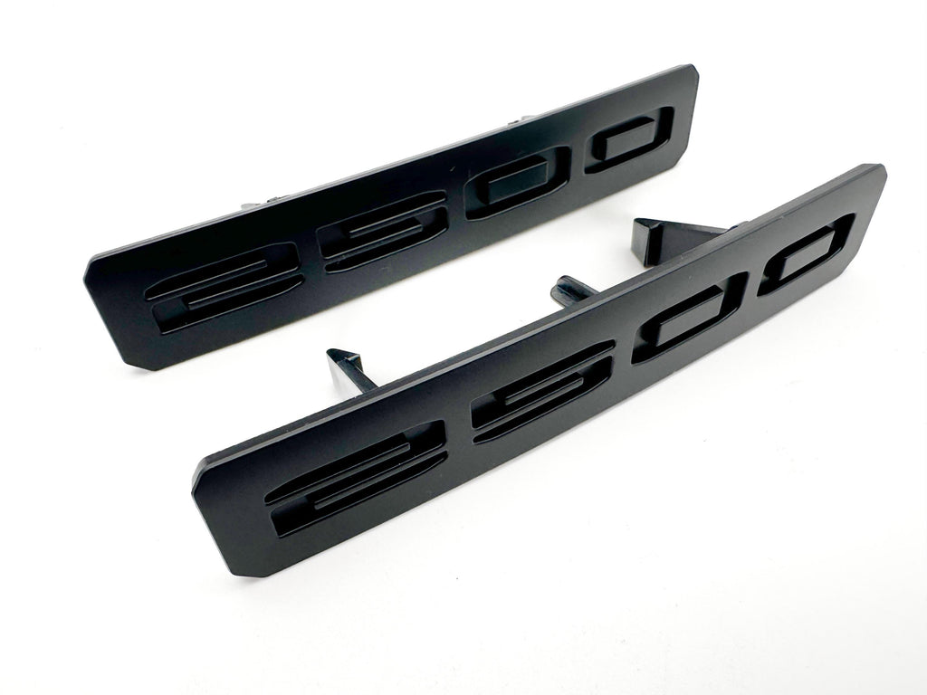 Gloss Black and Red Front Bumper Fascia Fender 2500HD Emblems - Replacement for 2024+ GMC Sierra 2500HD