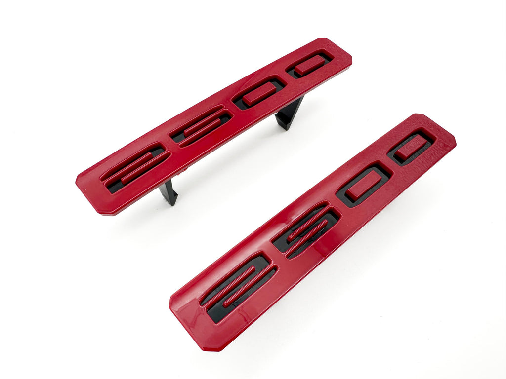 Gloss Black and Red Front Bumper Fascia Fender 2500HD Emblems - Replacement for 2024+ GMC Sierra 2500HD