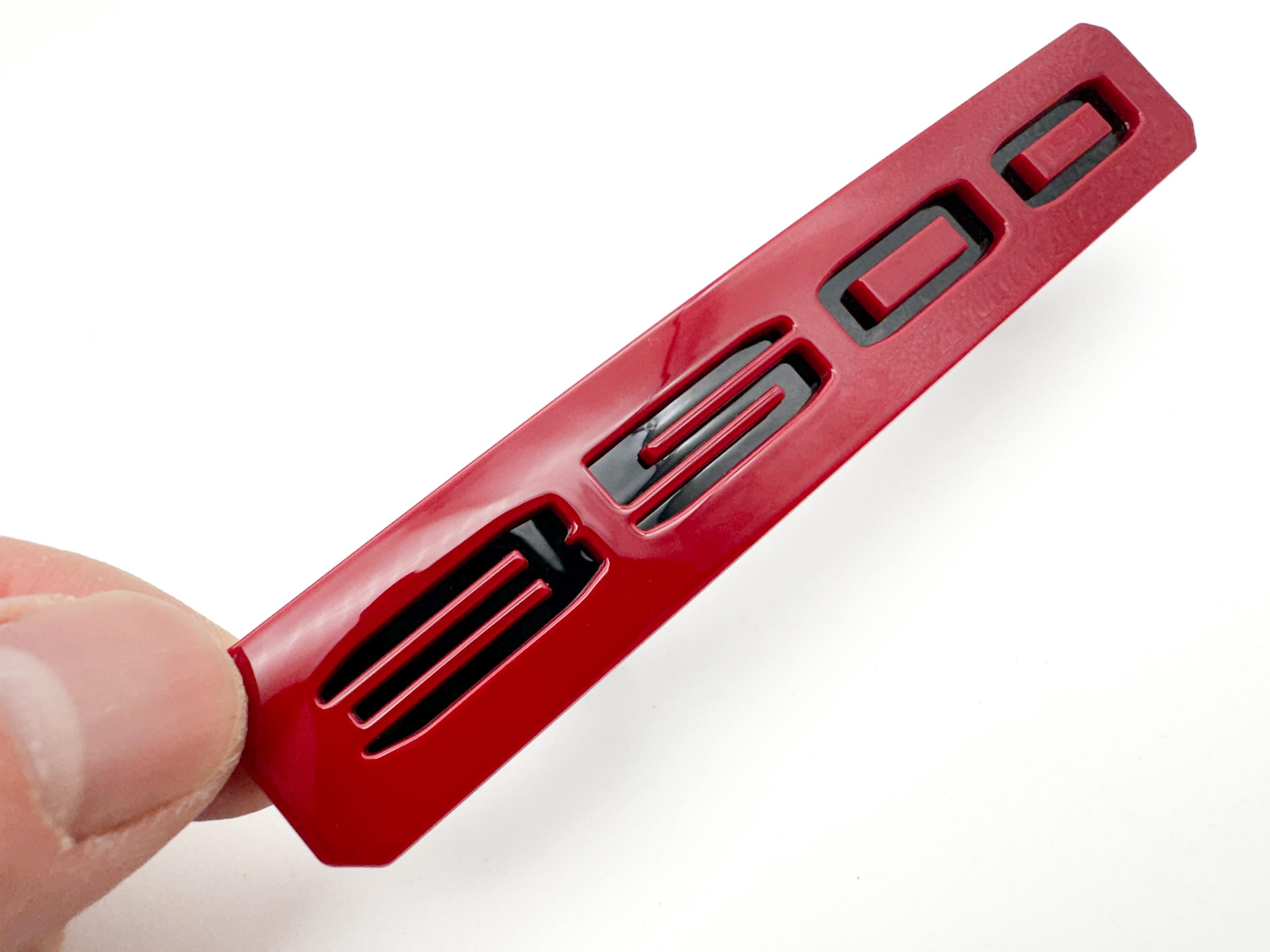 Black with Red Front Bumper Fascia Fender 3500HD Emblems - Replacement for 2024+ GMC Sierra 3500HD