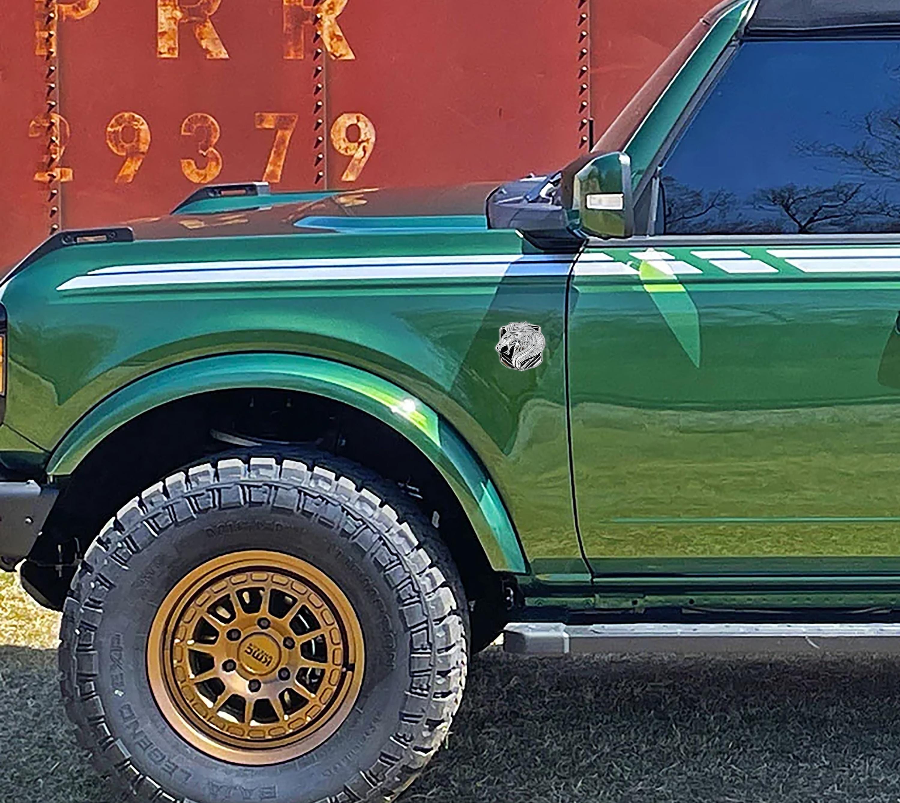 Coyote Emblem – Mustang Accessories for Fender / Door | OEM+ Style, 4"x4" Chrome