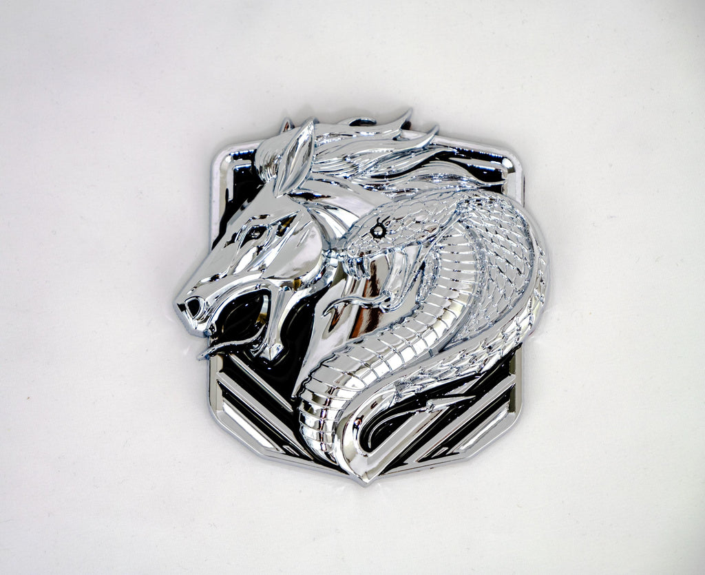 Coyote Emblem – Mustang Accessories for Fender / Door | OEM+ Style, 4"x4" Chrome