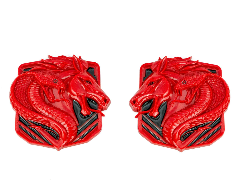 Coyote Emblem – Mustang Accessories for Fender / Door | OEM+ Style, 4"x4" RED Black