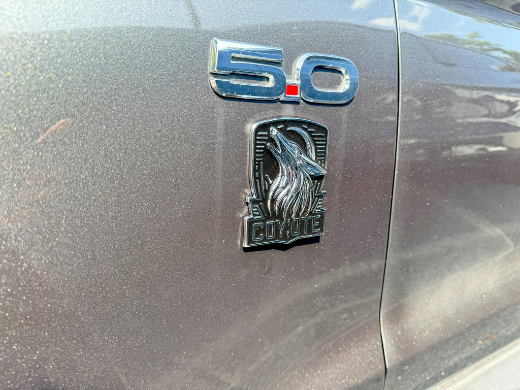 Coyote Emblem – Mustang Accessories for Fender / Door | OEM+ Style, 4"x4" Chrome Black