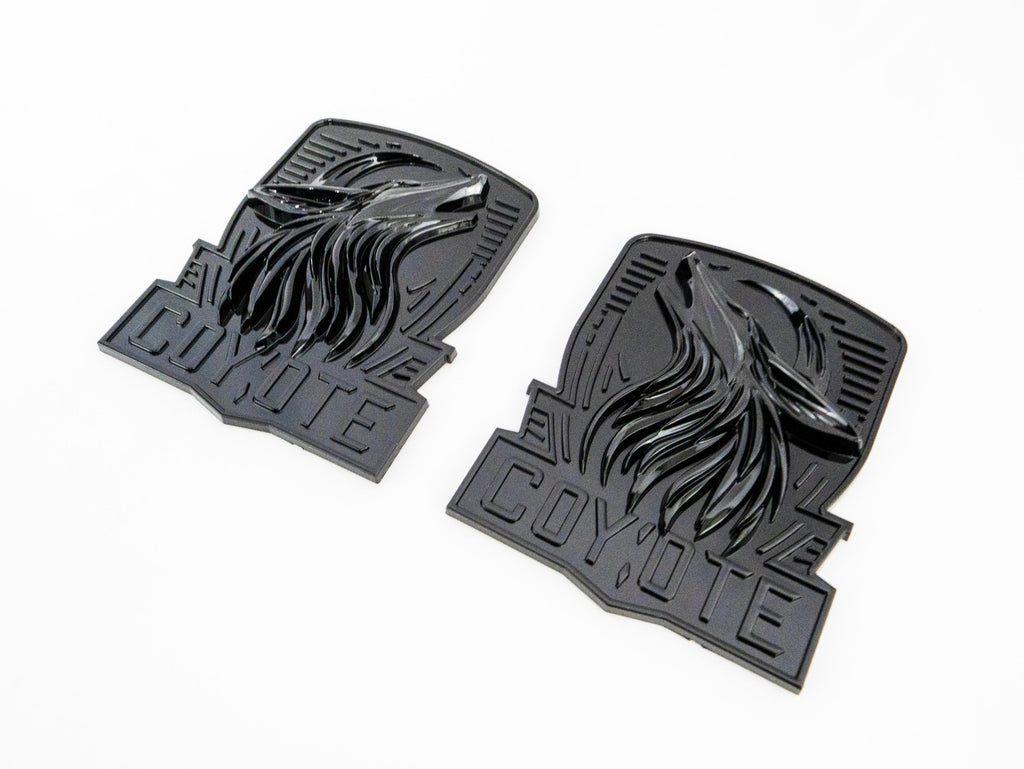Coyote Emblem – Mustang Accessories for Fender / Door | OEM+ Style, 4"x4" Gloss Black
