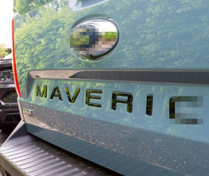 Gloss Black Raised Badges Fits 2022-2025 Ford Maverick Tailgate Letters ABS Plastic Insert Decals - Durable Raised Badge Kit