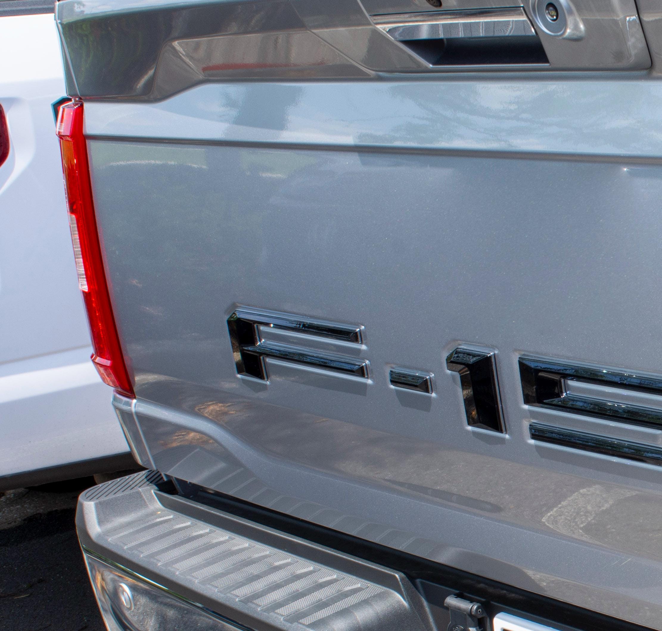 Black on Chrome Raised Tailgate Insert Letters Tailgate Letters Insert Plastic ABS Badge Fits 2021-2025 Ford F-150 F150 Tailgate