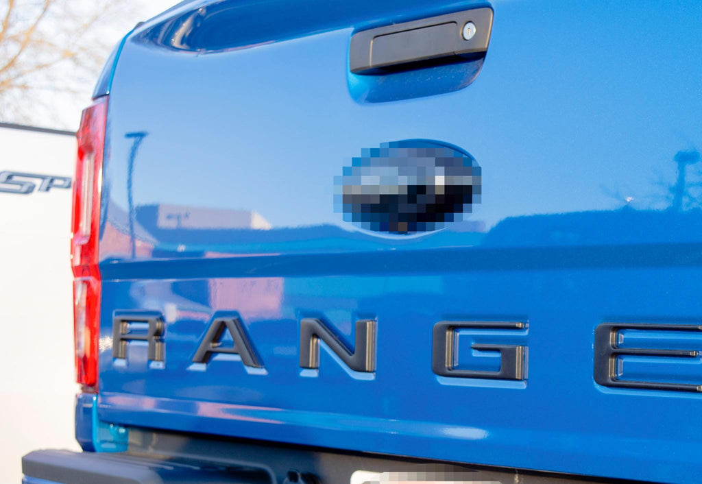 Double Layer Matte Black Raised Tailgate Insert Letters Tailgate Letters Insert Plastic ABS Badge Fits 2019-2023 Ford Ranger Tailgate