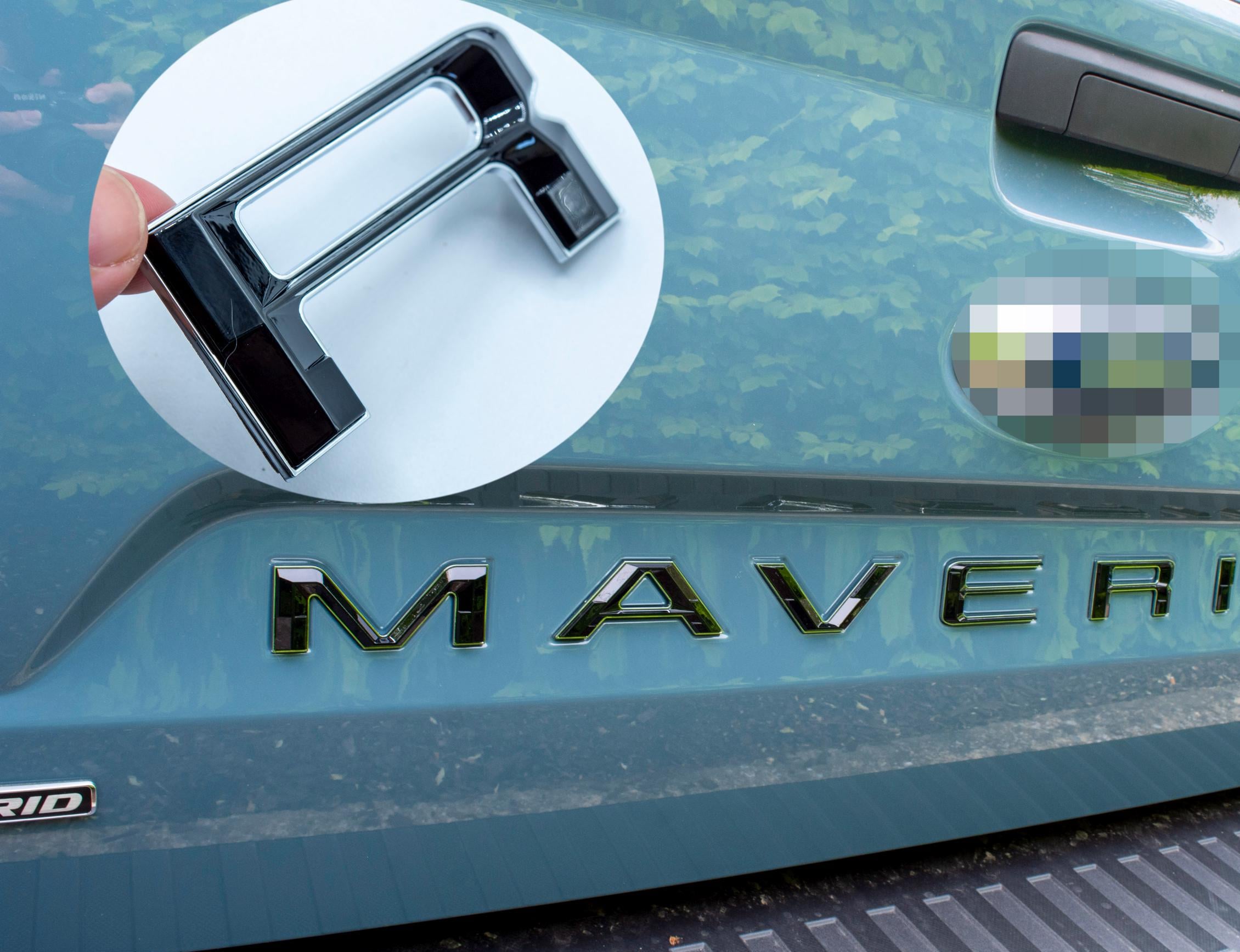 Black on Chrome Fits 2022-2025 Ford Maverick Tailgate Letters ABS Plastic Insert Decals - Durable Raised Badge Kit