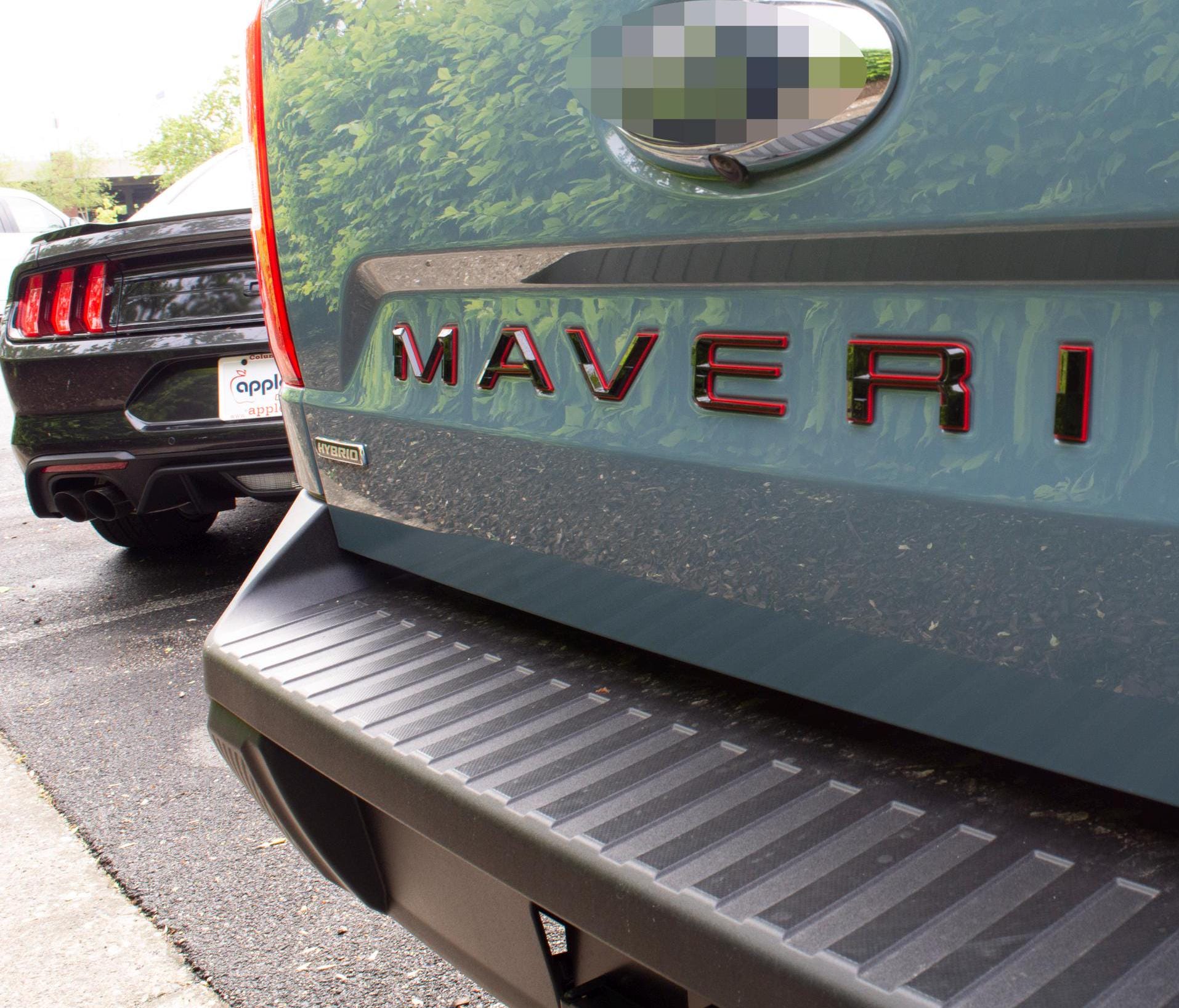 Black on Red Fits 2022-2025 Ford Maverick Tailgate Letters ABS Plastic Insert Decals - Durable Raised Badge Kit