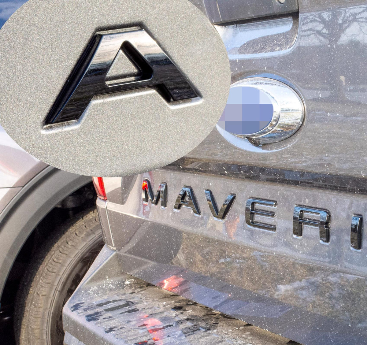 Matte Black 0.3in Raised Badges Fits 2022-2025 Ford Maverick Tailgate Letters ABS Plastic Insert Decals - Durable Raised Badge Kit