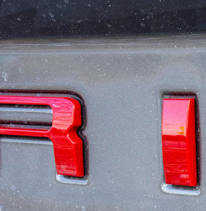 Red 0.3in Raised Badges Fits 2022-2025 Ford Maverick Tailgate Letters ABS Plastic Insert Decals - Durable Raised Badge Kit