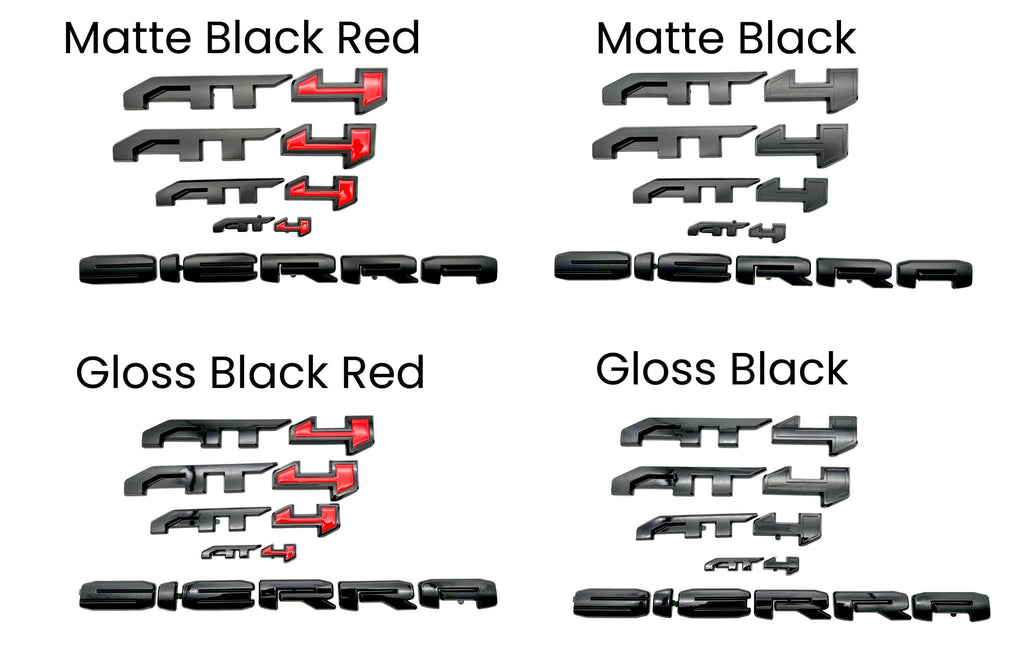 AT4 Overlay  Emblems  Fit 2023-2025 GMC Sierra 1500 AT4