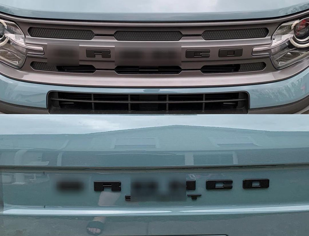 Front Grille & Rear Emblem Fully Overlay Set  Blackout Overlay Pack Fits Bronco SPORT 2021 2022 2023 2024 2025