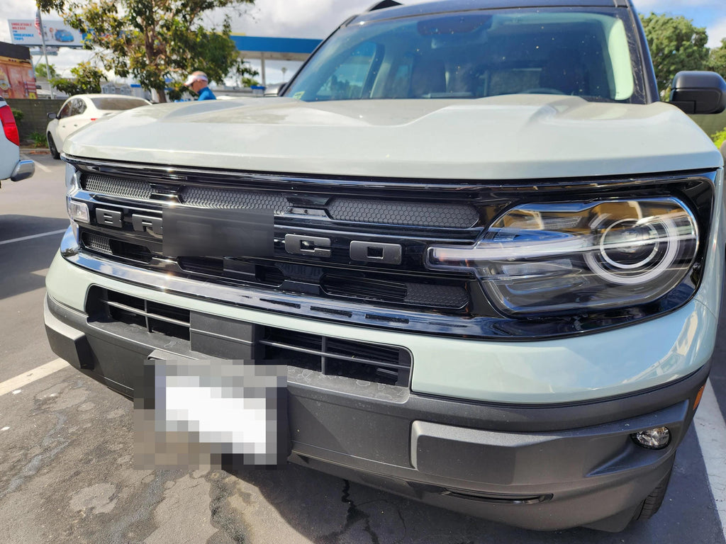 Front Grille & Rear Emblem Fully Overlay Set  Blackout Overlay Pack Fits Bronco SPORT 2021 2022 2023 2024 2025