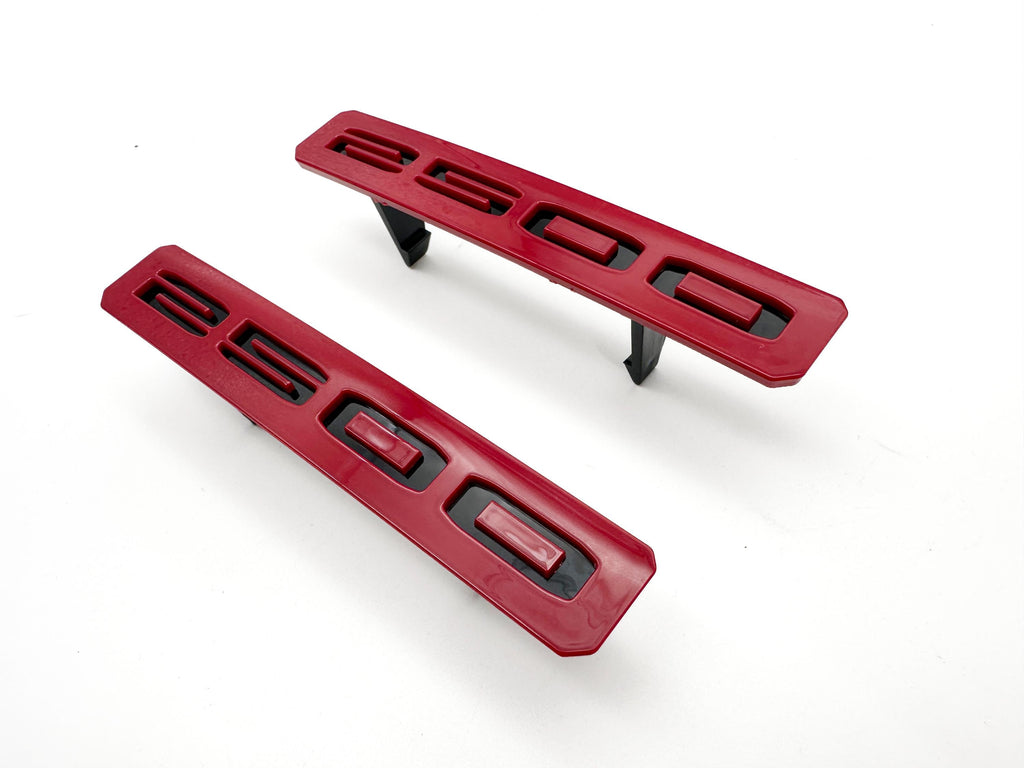 Black with Red Front Bumper Fascia Fender 2500HD Emblems - Replacement for 2024+ GMC Sierra 2500HD