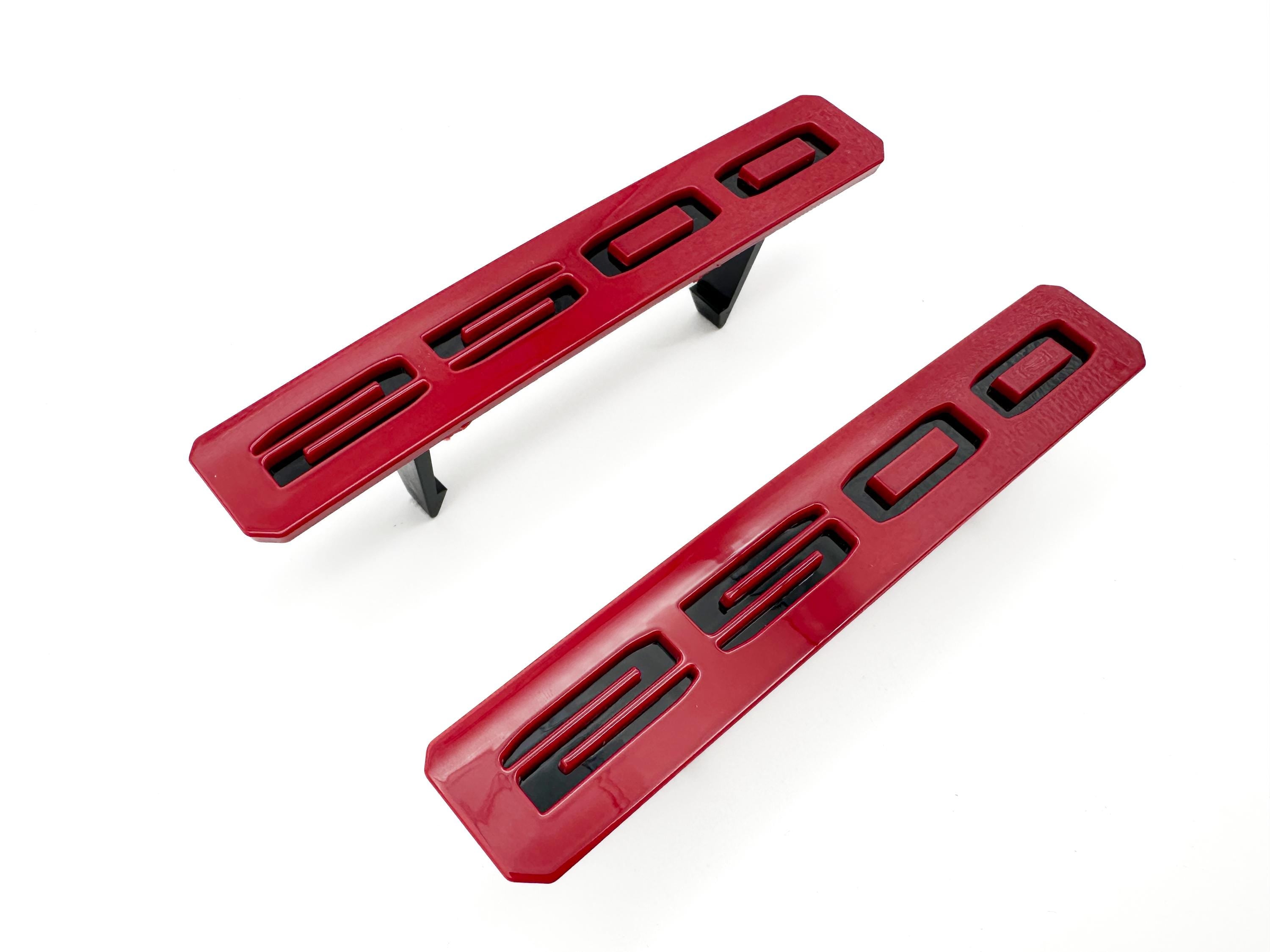 Black with Red Front Bumper Fascia Fender 2500HD Emblems - Replacement for 2024+ GMC Sierra 2500HD