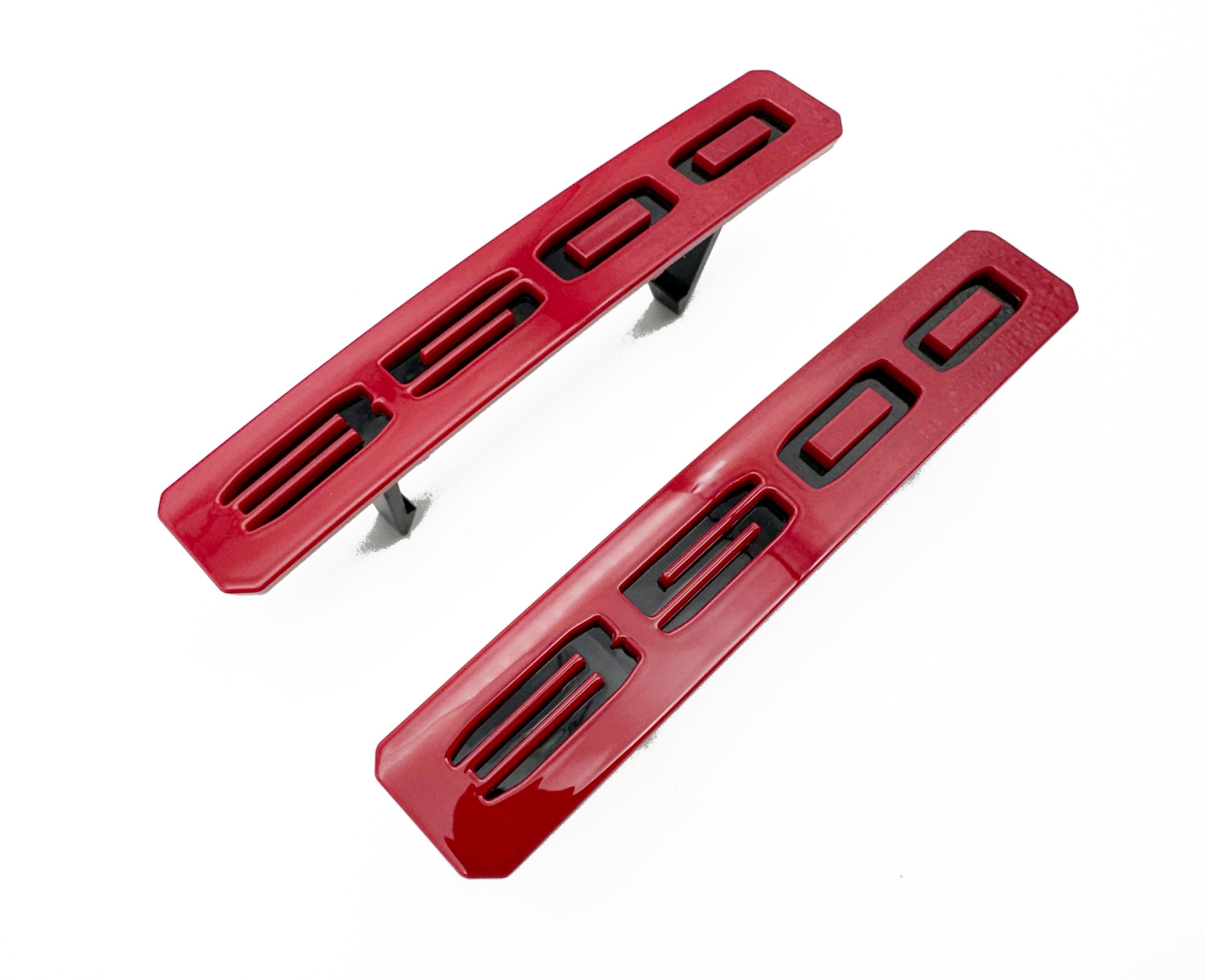 Black with Red Front Bumper Fascia Fender 3500HD Emblems - Replacement for 2024+ GMC Sierra 3500HD