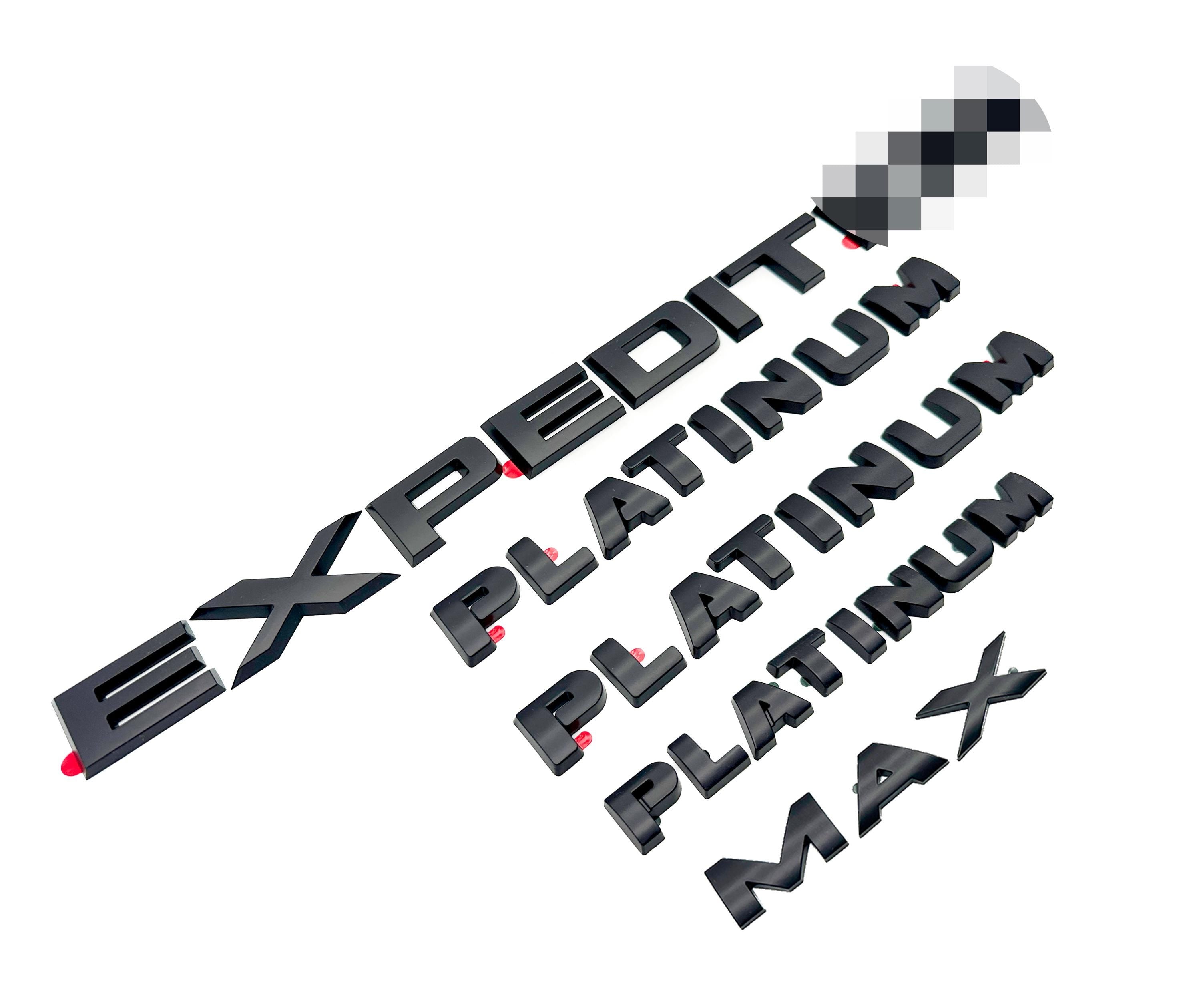 Matte Black EXPEDITION Platinum MAX Overlay Letters Emblem - Fits 2022-2024 Ford Expedition Platinum Max