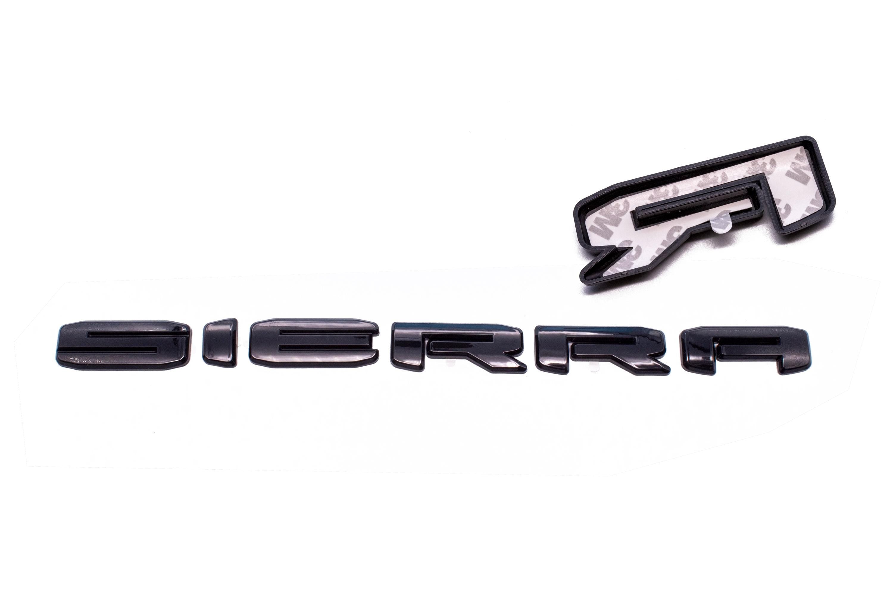 Doors Tailgate Gloss Black Emblem Overlay 2019-2025 GMC Sierra 1500 2500HD 3500HD SLE SLT