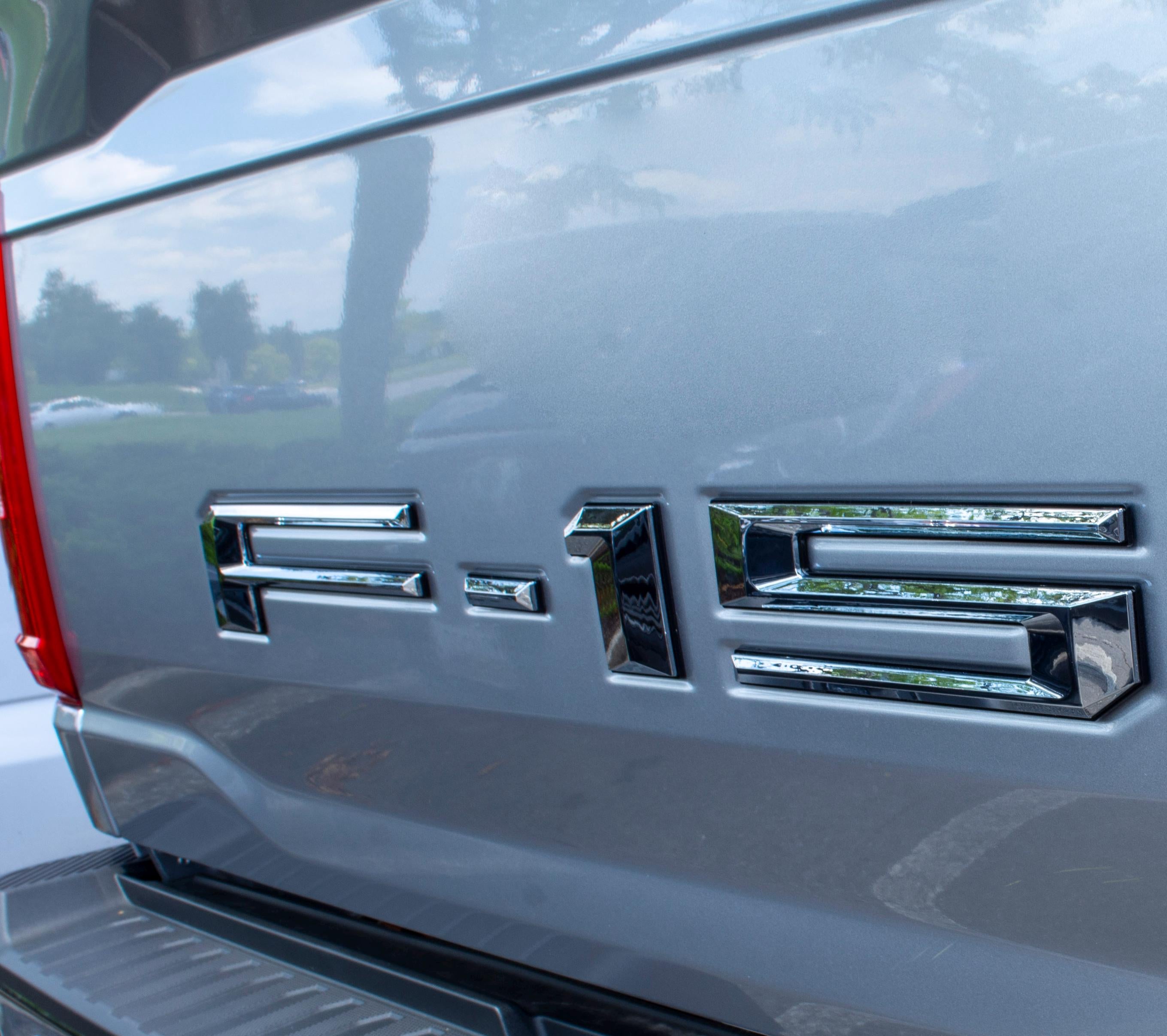 Chrome on Black Raised Tailgate Insert Letters Tailgate Letters Insert Plastic Badge Fits 2021-2025 Ford F-150 F150 Protailgate Pro Tailgate