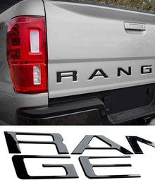 Gloss Black Raised Tailgate Insert Letters Tailgate Letters Insert Plastic ABS Badge Fits 2019-2023 Ford Ranger Tailgate
