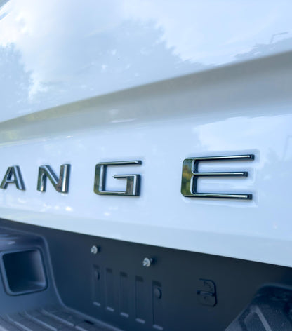 Chrome with Black Outline Raised Tailgate Insert Letters Tailgate Letters Insert Plastic ABS Badge Fits 2024 and up Ford Ranger Tailgate