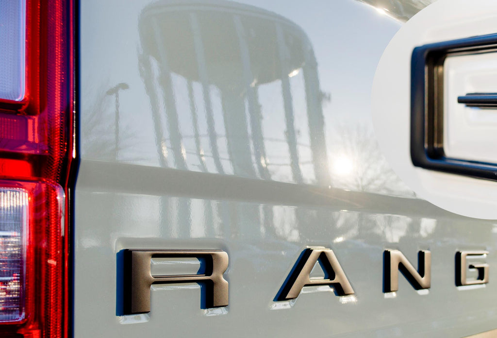 Double Layer Matte Black Raised Tailgate Insert Letters Tailgate Letters Insert Plastic ABS Badge Fits 2019-2023 Ford Ranger Tailgate