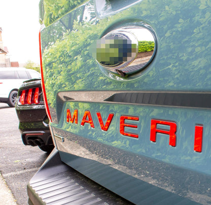 Raised Badges Fits 2022-2025 Ford Maverick Tailgate Letters ABS Plastic Insert Decals - Durable Raised Badge Kit