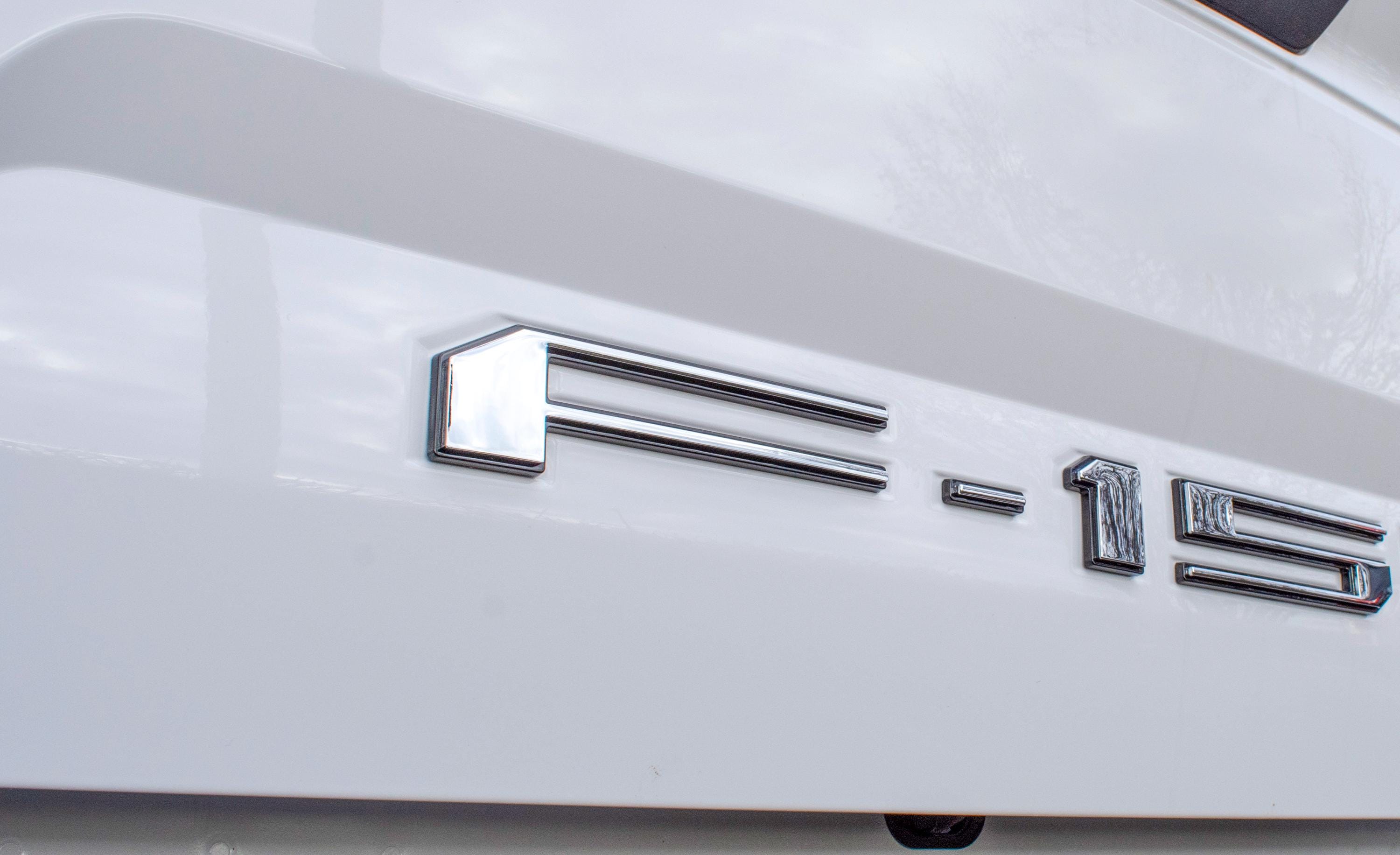 Chrome on Black Raised Tailgate Insert Letters Tailgate Letters Insert Plastic ABS Badge Fits 2018-2020 Ford F-150 F150 Tailgate