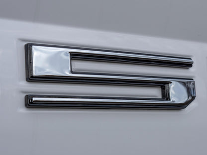Chrome on Black Raised Tailgate Insert Letters Tailgate Letters Insert Plastic ABS Badge Fits 2018-2020 Ford F-150 F150 Tailgate