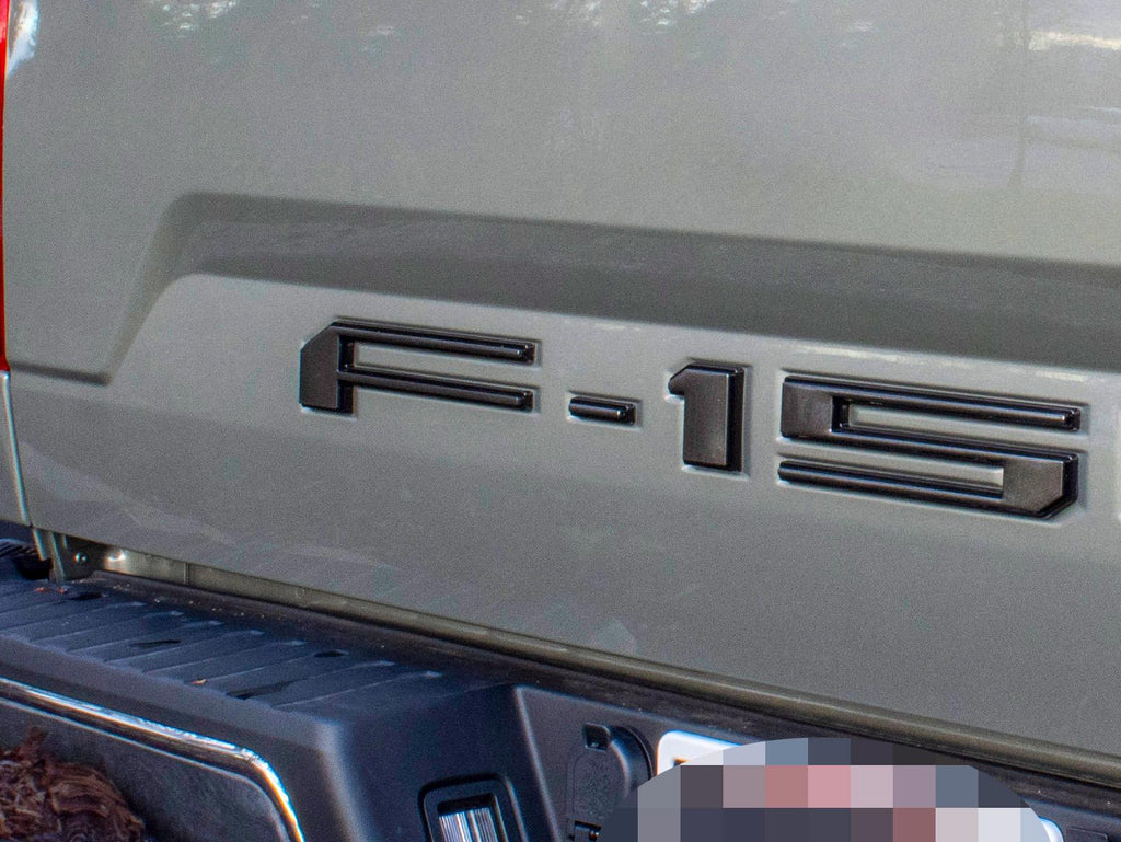 Gray on Black Raised Tailgate Insert Letters Tailgate Letters Insert Plastic ABS Badge Fits 2018-2020 Ford F-150 F150 Tailgate
