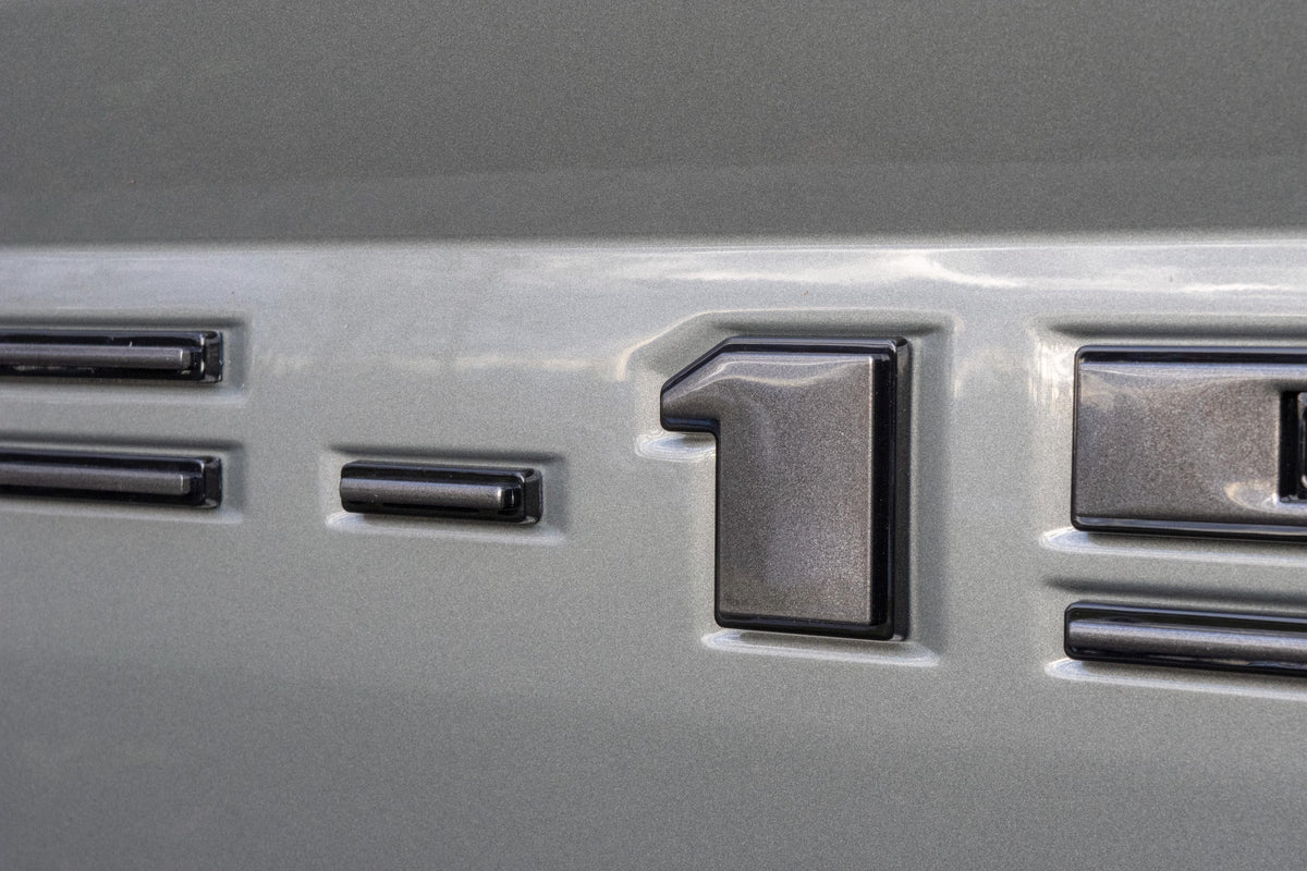 Gray on Black Raised Tailgate Insert Letters Tailgate Letters Insert Plastic ABS Badge Fits 2018-2020 Ford F-150 F150 Tailgate
