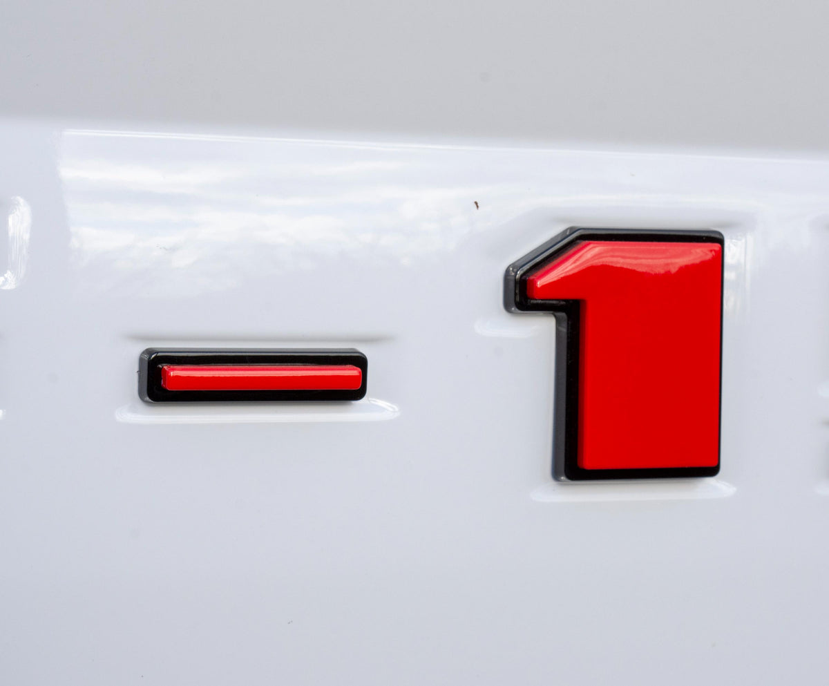 Red on Black Raised Tailgate Insert Letters Tailgate Letters Insert Plastic ABS Badge Fits 2018-2020 Ford F-150 F150 Tailgate