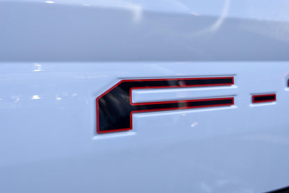 Black on Red Raised Tailgate Insert Letters Tailgate Letters Insert Plastic ABS Badge Fits 2018-2020 2021-2025 Ford F-150 F150 Tailgate