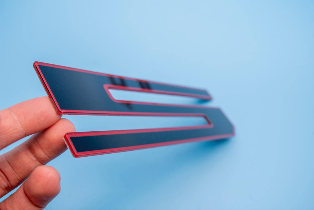 Red with Black outline Raised Tailgate Insert Letters Tailgate Letters Insert Plastic ABS Badge Fits 2018-2020 Ford F-150 F150 Tailgate