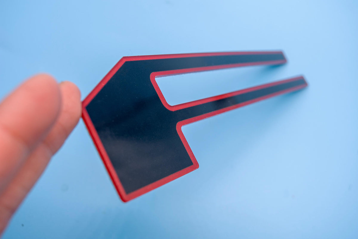 Black on Red Raised Tailgate Insert Letters Tailgate Letters Insert Plastic ABS Badge Fits 2018-2020 2021-2025 Ford F-150 F150 Tailgate