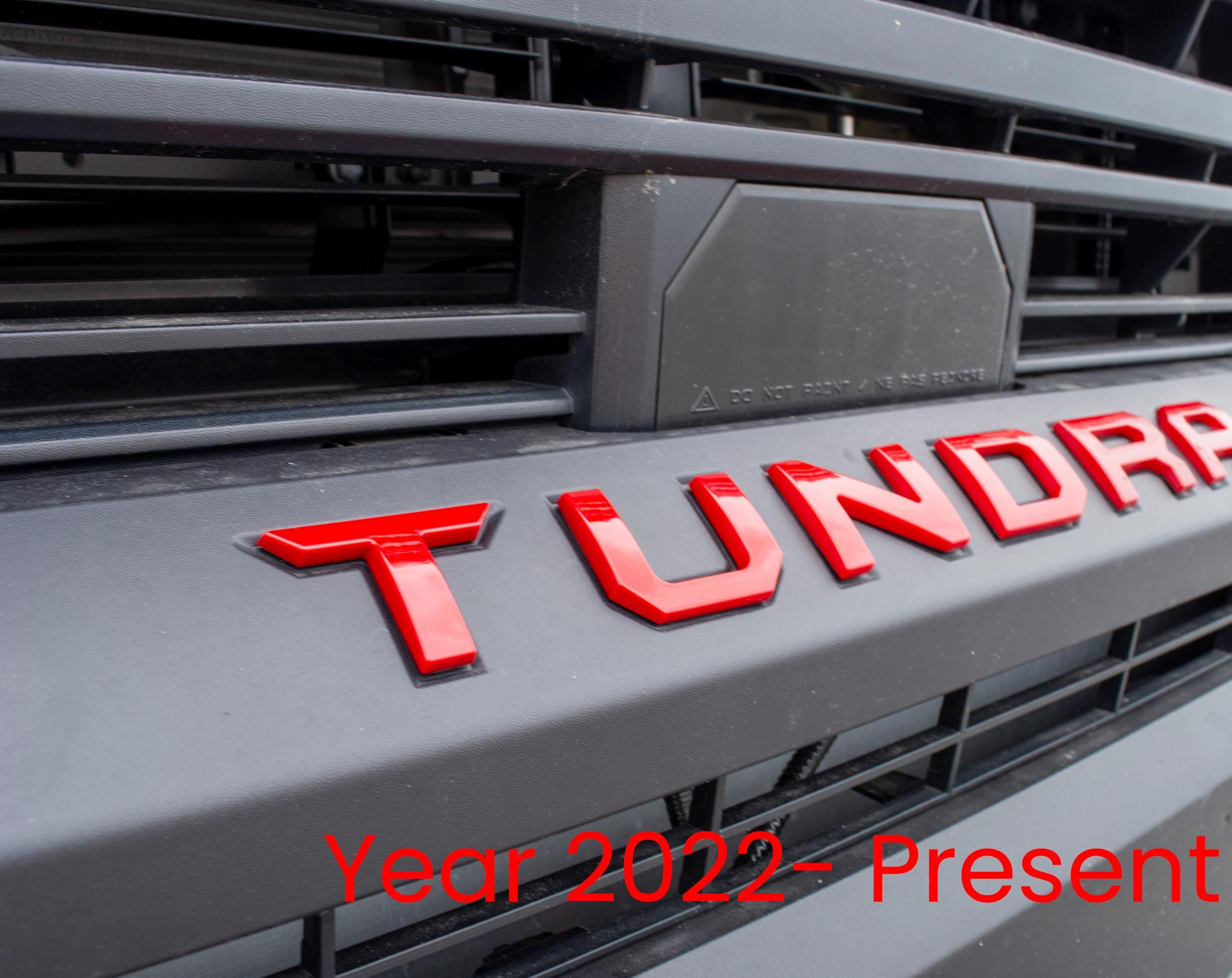Gloss Red Premium 3D color matched Letters for 2022-2024 Tundra Front Bumper