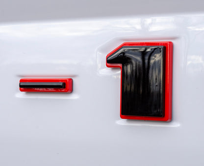 Black on Red Raised Tailgate Insert Letters Tailgate Letters Insert Plastic ABS Badge Fits 2018-2020 Ford F-150 F150 Tailgate