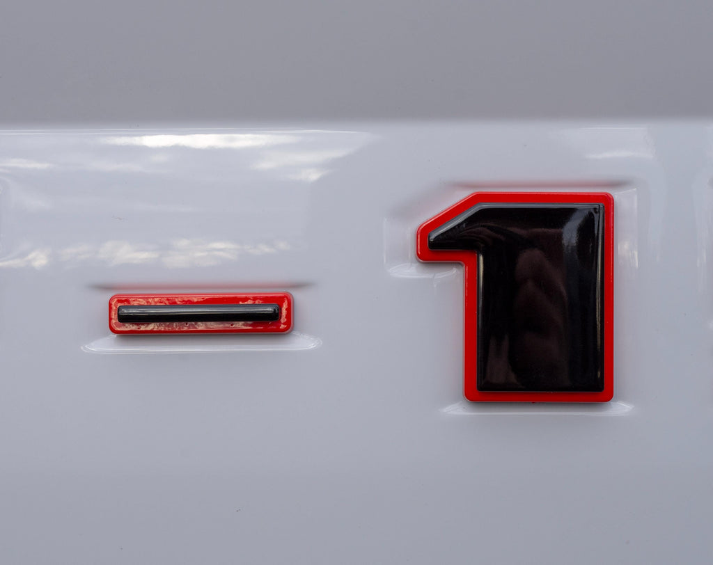 Black on Red Raised Tailgate Insert Letters Tailgate Letters Insert Plastic ABS Badge Fits 2018-2020 Ford F-150 F150 Tailgate