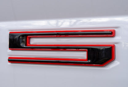 Black on Red Raised Tailgate Insert Letters Tailgate Letters Insert Plastic ABS Badge Fits 2018-2020 Ford F-150 F150 Tailgate